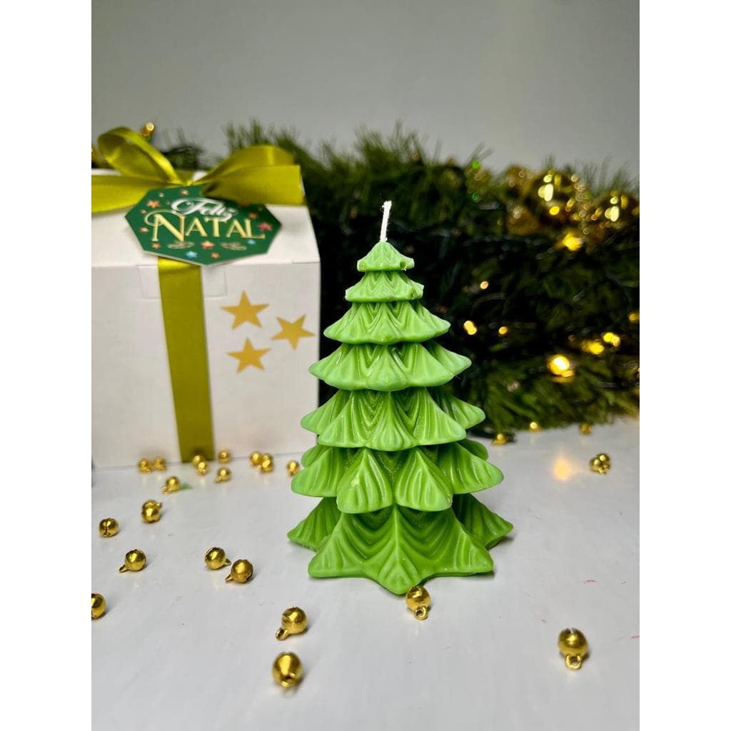 Vela Aromática Árvore de Natal Pinheirinho Verde Pequeno 80g