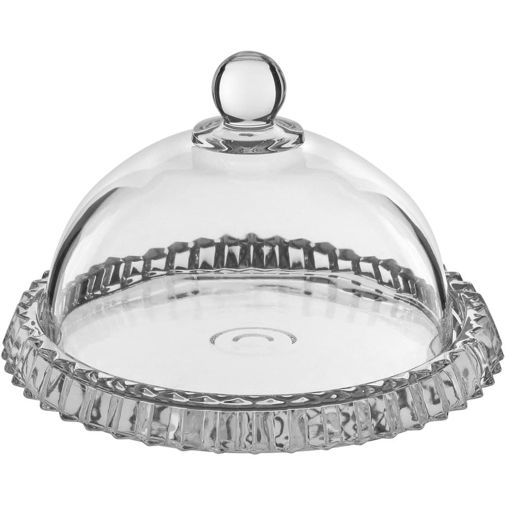 Queijeira Redonda Home&Co com Tampa Eco Crystal 19x12x12cm Transparente