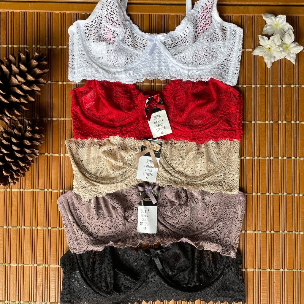 Sutiã Feminino Sem Bojo com Aro Renda Confortável Liso Sustentação