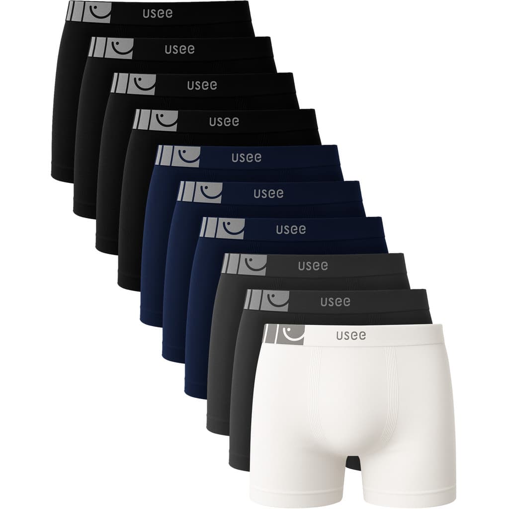 Kit 10 Cuecas Boxer Microfibra Sem Costura Kit Cueca Box Premium Adulto Cueca Masculina Usee Brasil