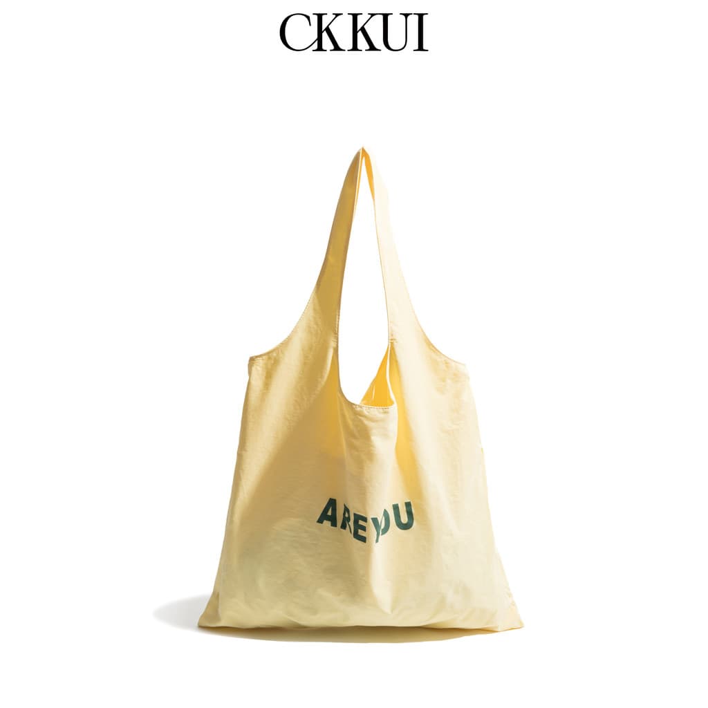 CKKUI Estilo Coreano Dopamina Lona Amarela Bolsa Suave Menina Bolsa de Ombro de Grande Capacidade Bolsa Tote