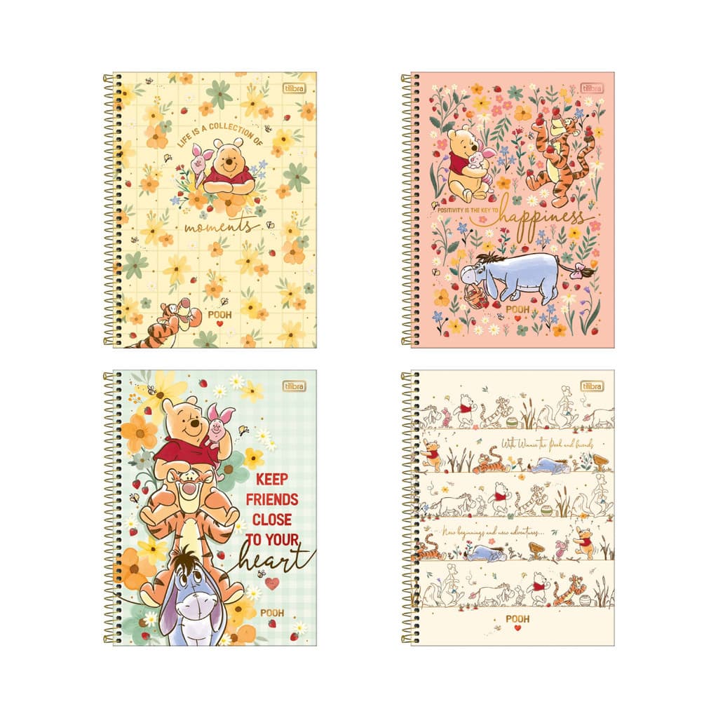 CADERNO ESPIRAL CAPA DURA UNIV 1 MATÉRIA POOH 80F TILIBRA