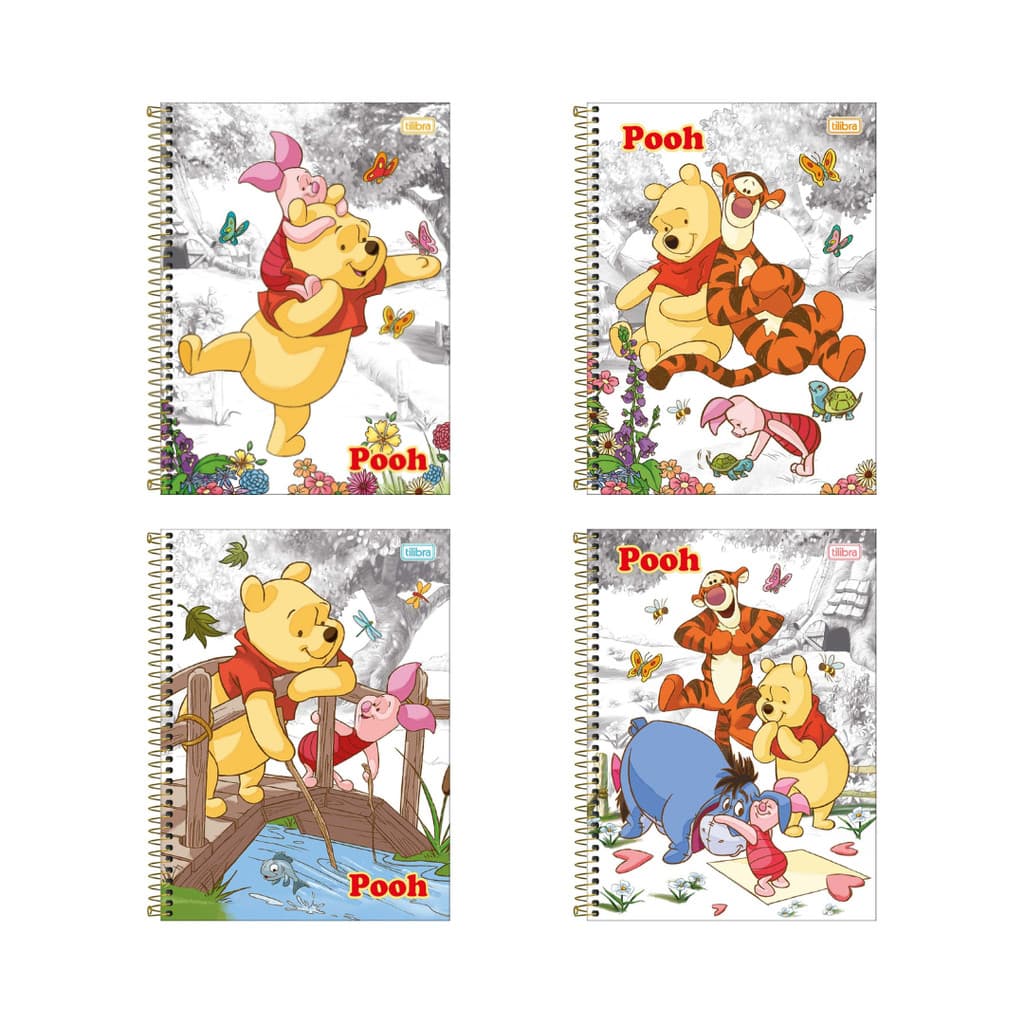 CADERNO ESPIRAL CAPA DURA UNIV 1 MATÉRIA POOH CORE 80F TILIBRA