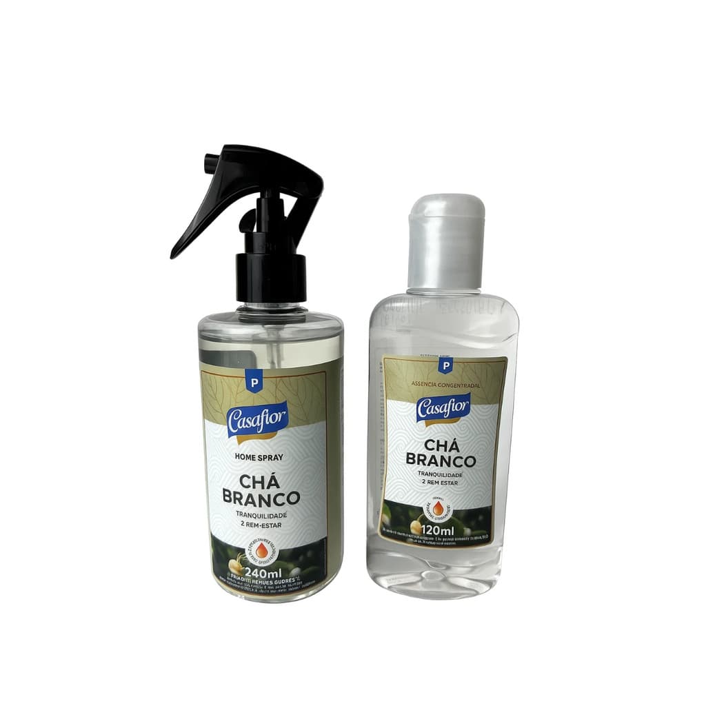 Kit Chá Branco Essência Concentrada e Home Spray Casa Flor