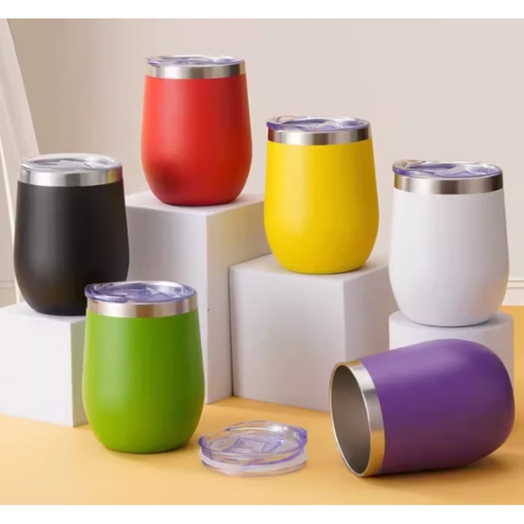 350ml Copo Ovo Cuia Térmica Em Inox Com Tampa Acrílica Envio Imediato