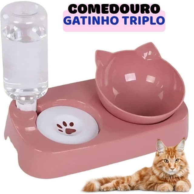 Comedouro Gatinho Triplo