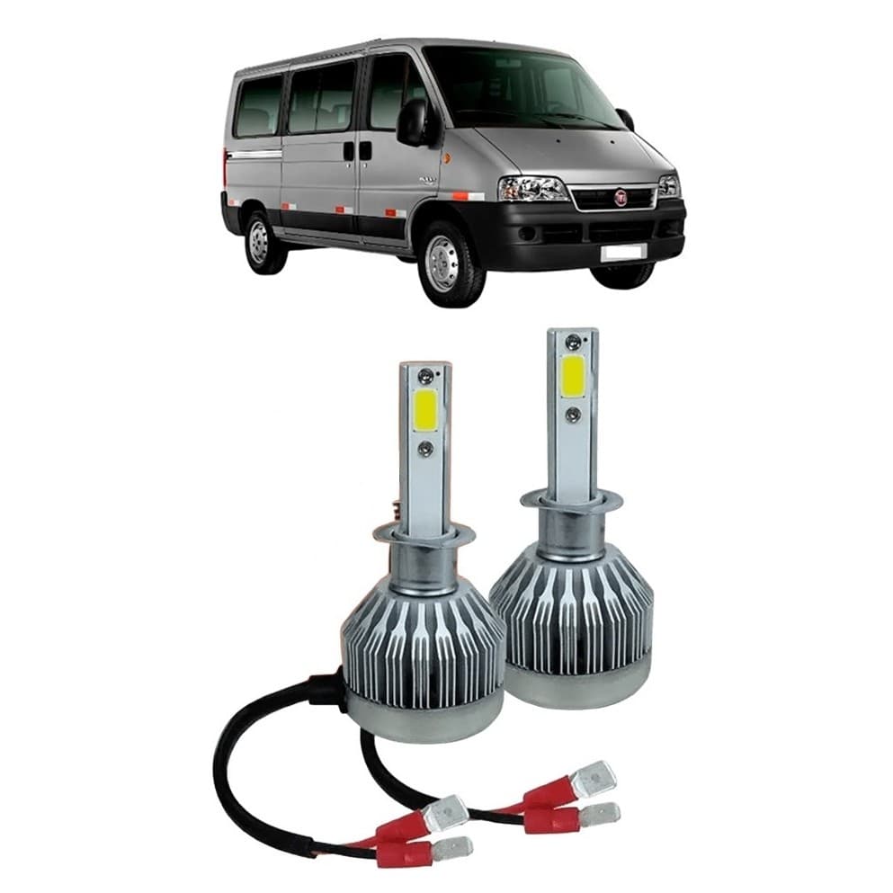 Par Lampada Super LED Farol de Milha Ducato 2005 2006 2007 2008 2009 2010 2011 2012 2013 2014 2015 2016 6000k H1