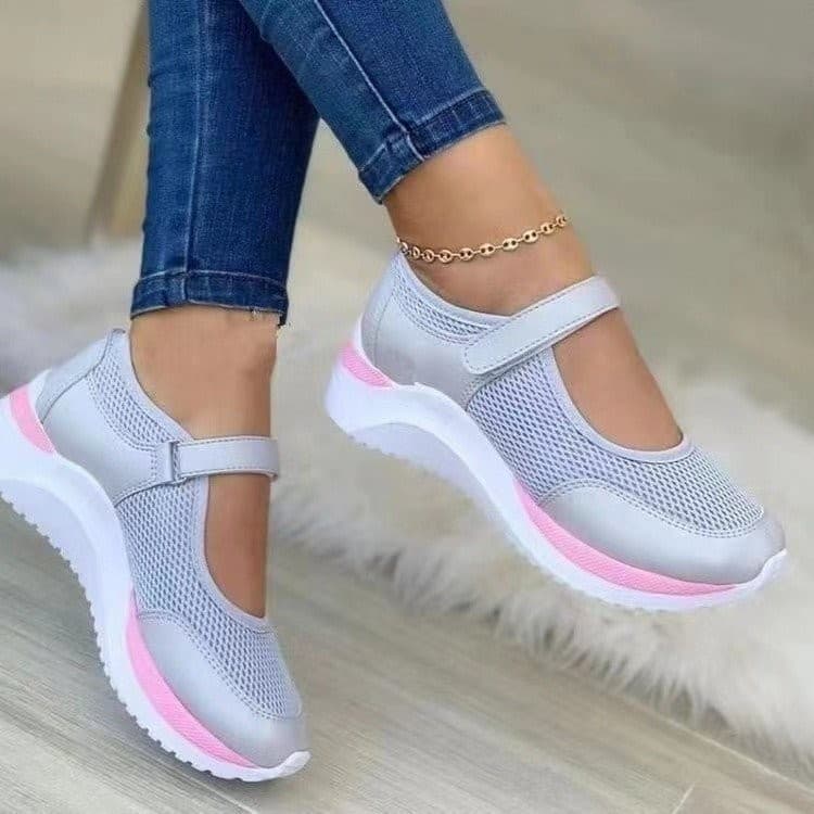 Sapatos Ortopédicos Elegantes com Solas Grossas Elásticas para Mulheres Confortáveis e Casuais para Caminhada