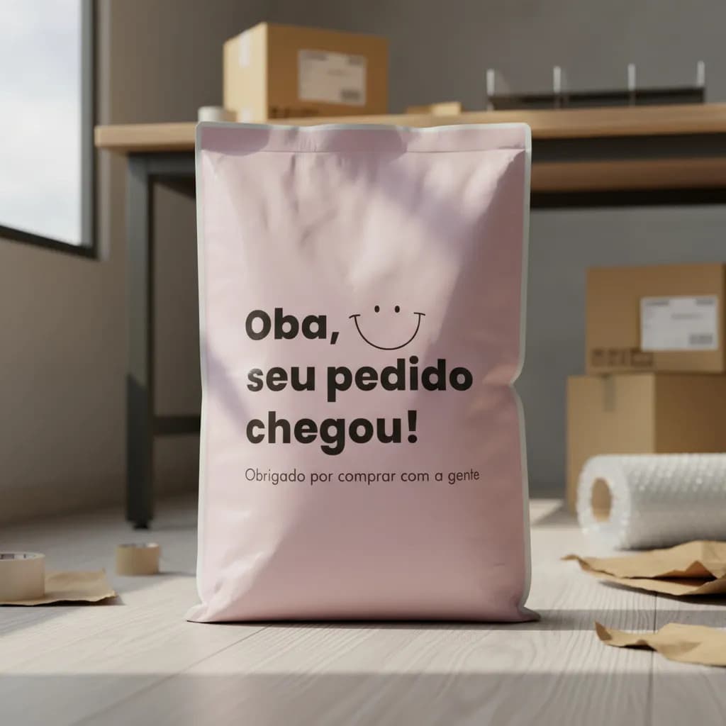 500 Envelopes de Segurança Rosa 26X36 Oba, seu pedido chegou
