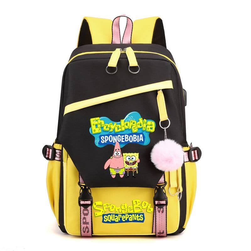 Mercadoria de animação Bob Esponja Cartoon Estudante Crianças Campus Lona multifuncional de grande capacidade à prova d'