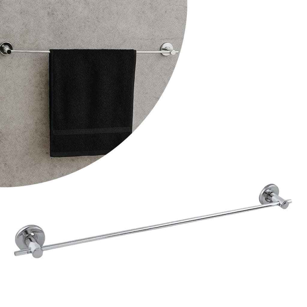 Suporte Porta Toalha De Banho Toalheiro Reto Aço Inox Fixação Dupla de Parede Varão