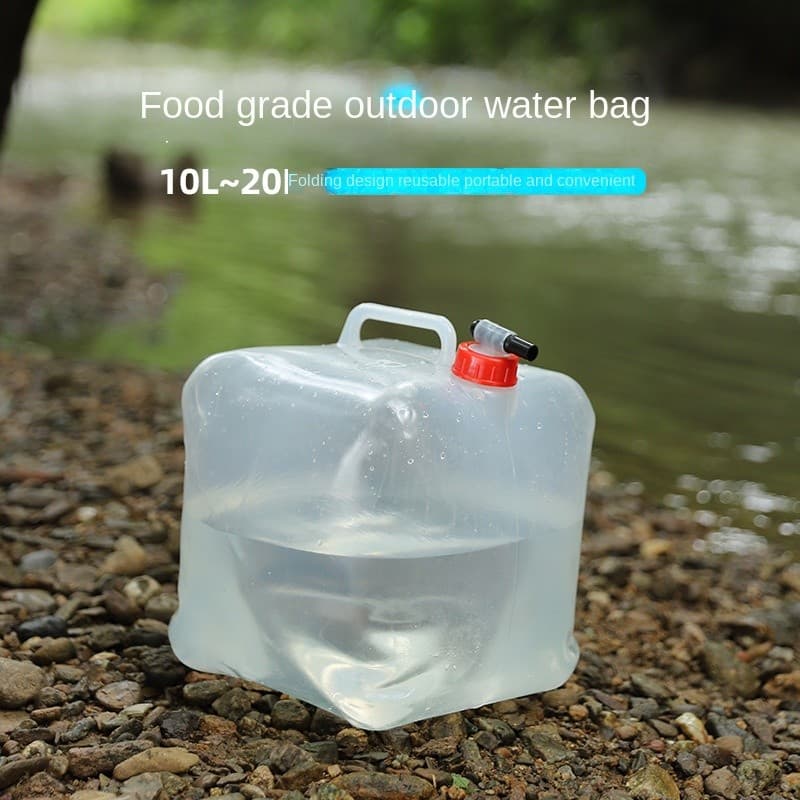 Balde de qualidade alimentar ao ar livre 20L Bolsa de água portátil para banho de piquenique multifuncional de grande ca