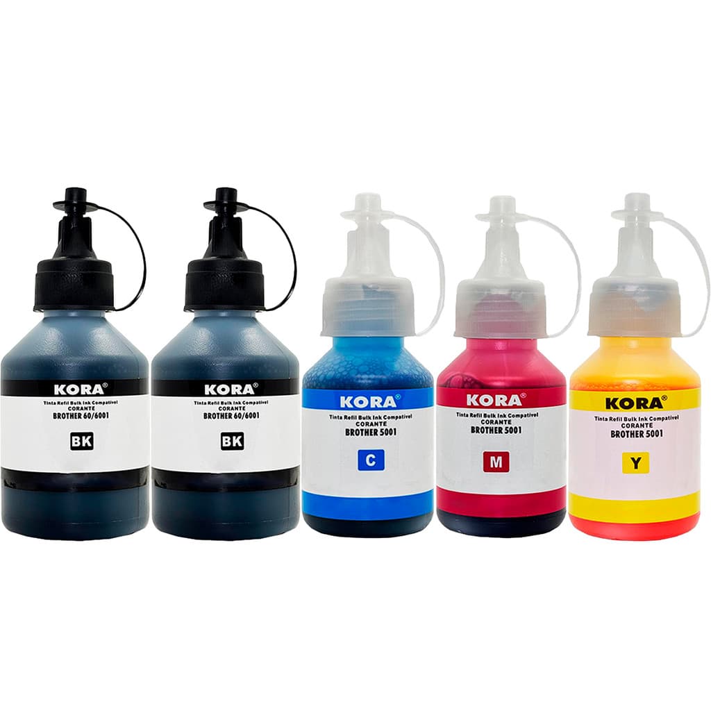 Kit 5 Tintas Para Brother T420W T510W T520W T220 T710W T720DW MFC-T810W