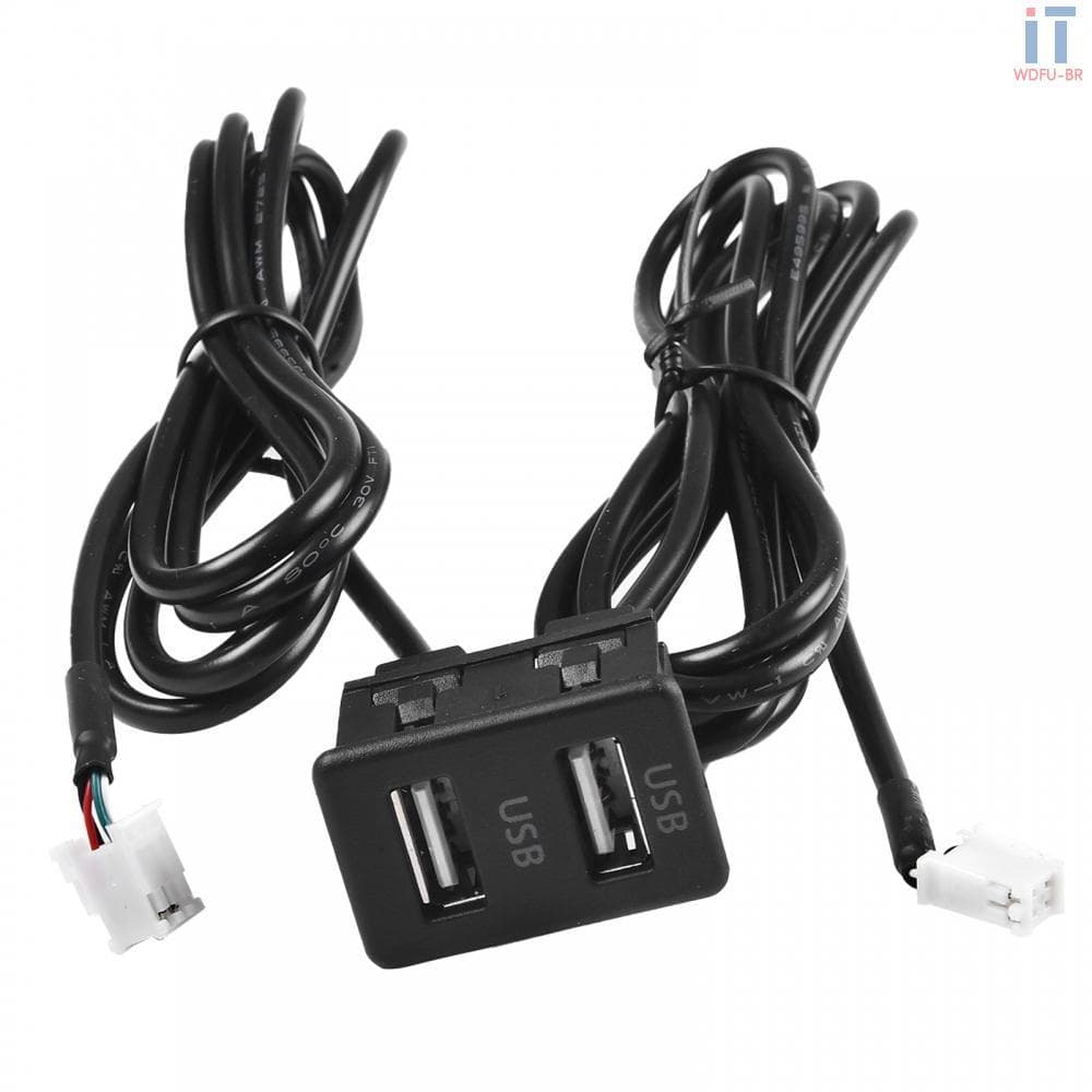 [WDFU-BR]USB Socket 3.4*2.2cm 4pin+6pin Black Direct Installation Quick Installation