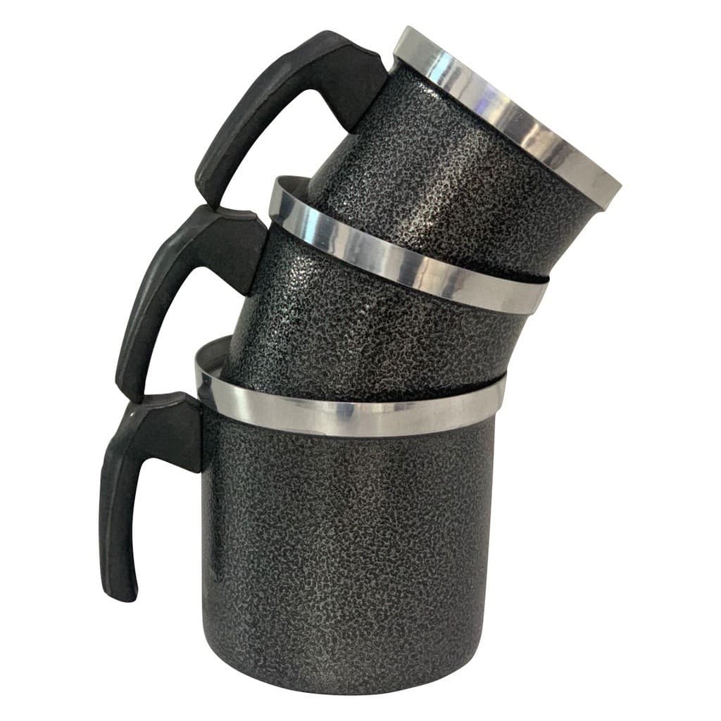 Kit 3 Leiteiras Canecões Fervedores Alumínio Reforçado Craqueado Preto Resistência Estilo e Praticidade para sua Cozinha