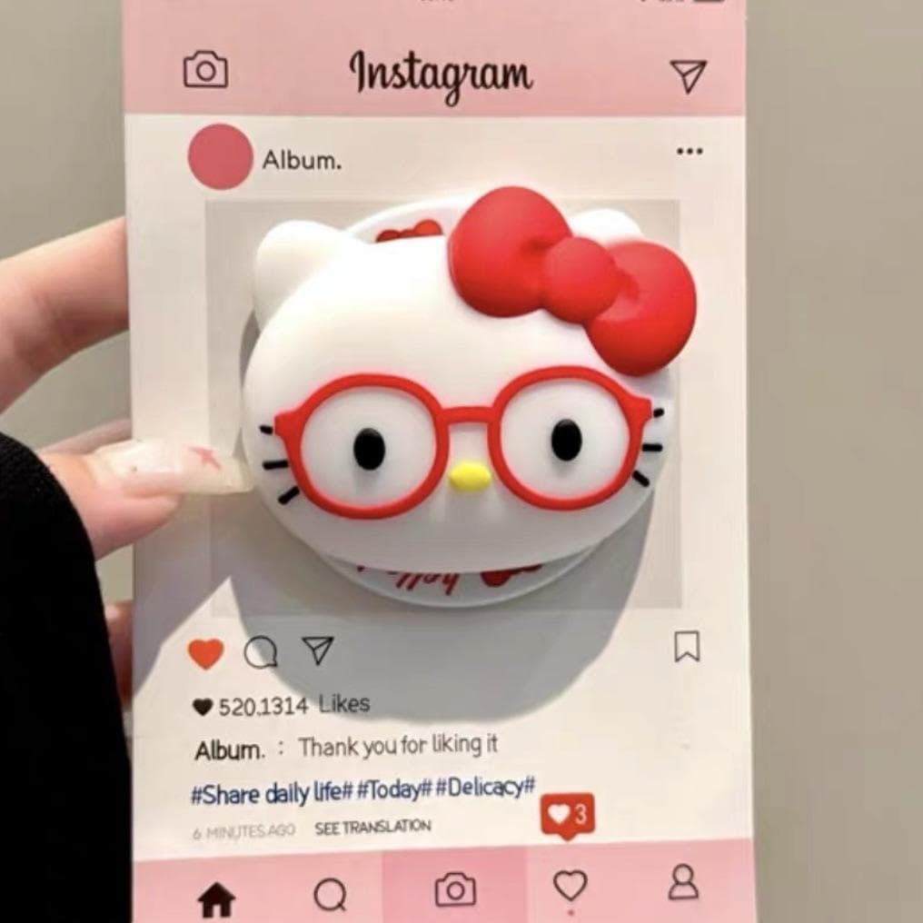 Novo Suporte Magnético de Silicone 3D em Forma de Gatinho, Compatível com Suporte Retrátil de Mesa com Forte Adesão