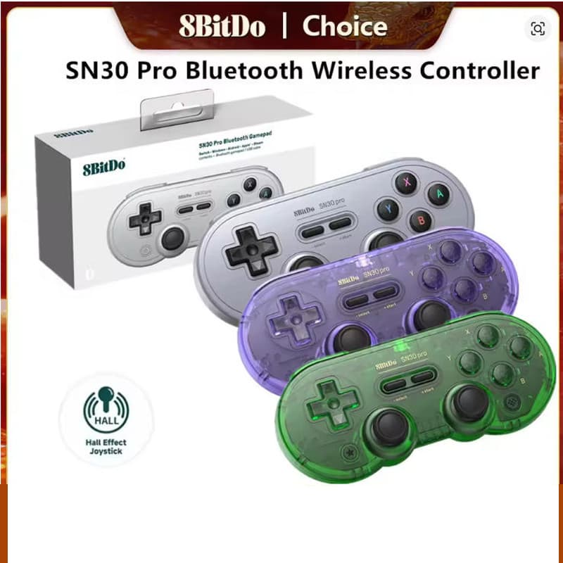 Controlador De Jogos Sem Fio Bluetooth 8Bitdo SN30 Pro Com Efeito Hall Para Switch 2 MacOS Android Raspberry Pi Windows