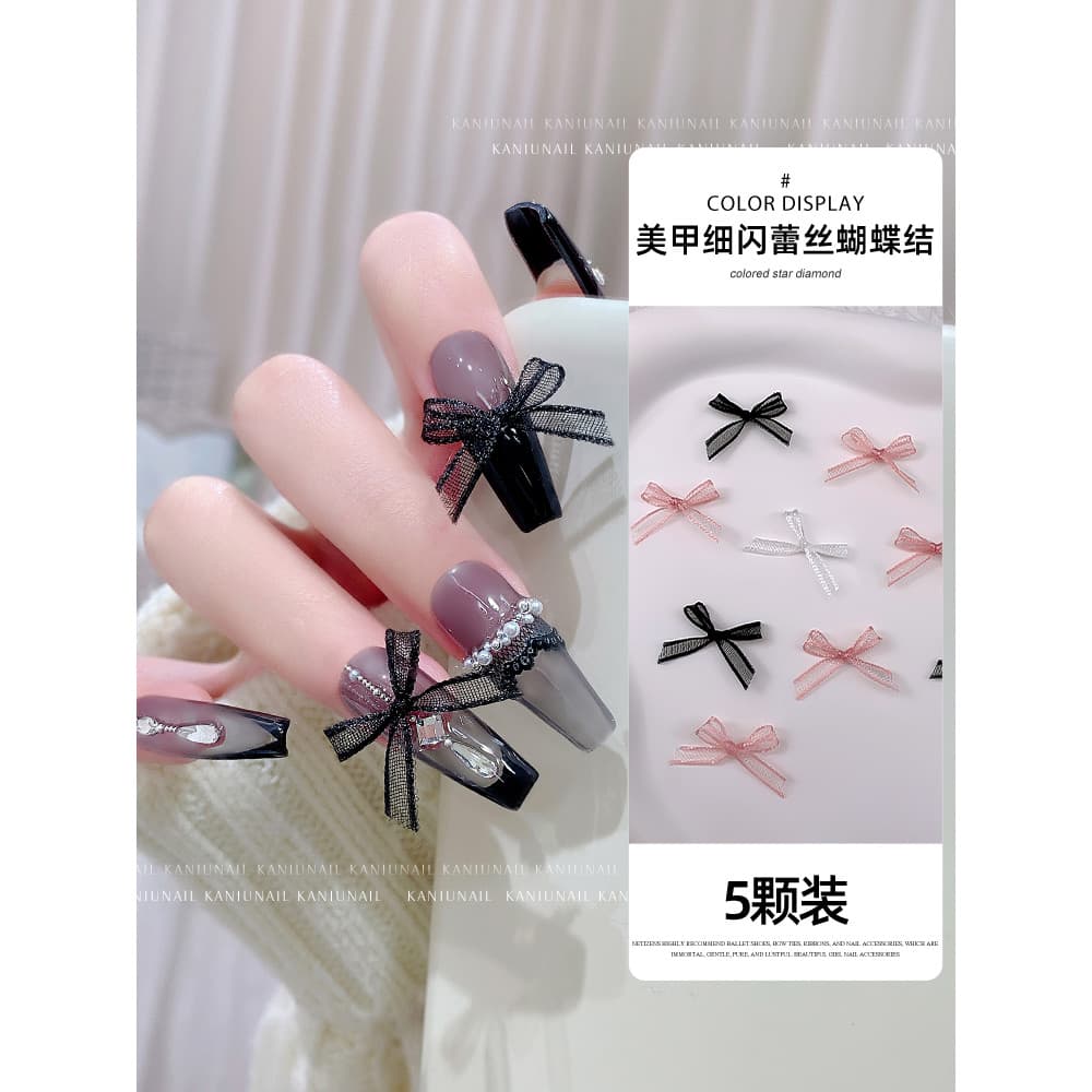 Acessórios de Manicure fino piscando laço arco decoração de unhas pequenos acessórios 2026 novo estilo diy Material aces