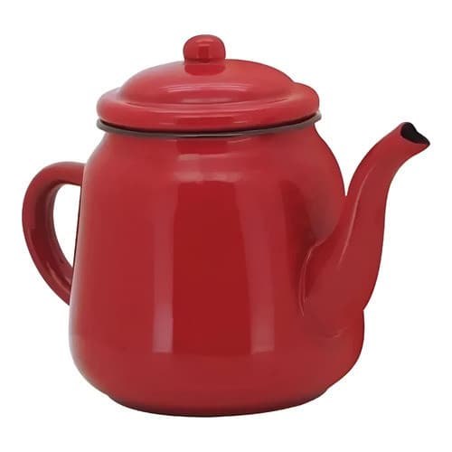 Bule Esmaltado Vermelho 1000ml Para Café - Yazi - Vermelho