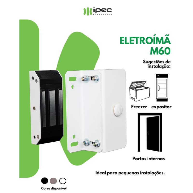 Fechadura Magnética Eletroimã M60 Controle De Acesso Universal IPEC PPA Garen Rossi JFL