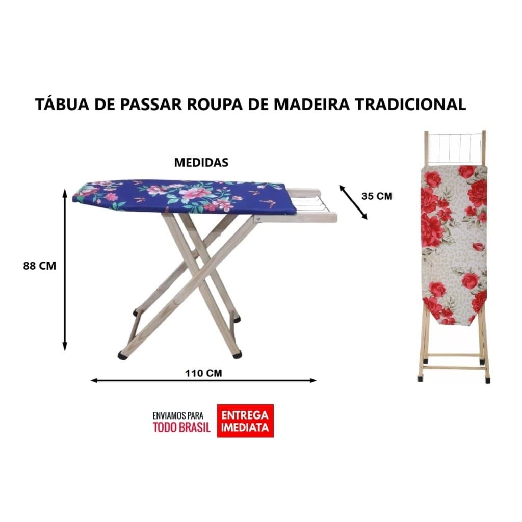 Tábua de Passar Roupa com Suporte para Ferro de Passar