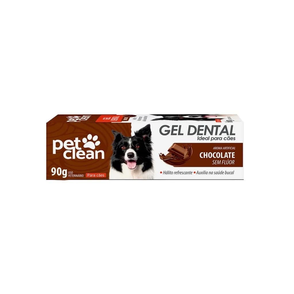 GEL DENTAL  PASTA DENTE CACHORRO E GATO SABOR CHOCOLATE 90 G PET CLEAN