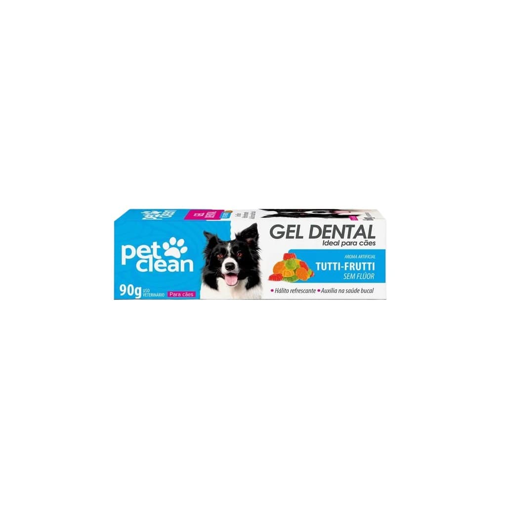 GEL DENTAL  PASTA DENTE CACHORRO E GATO SABOR TUTTI - FRUTI 90 G PET CLEAN
