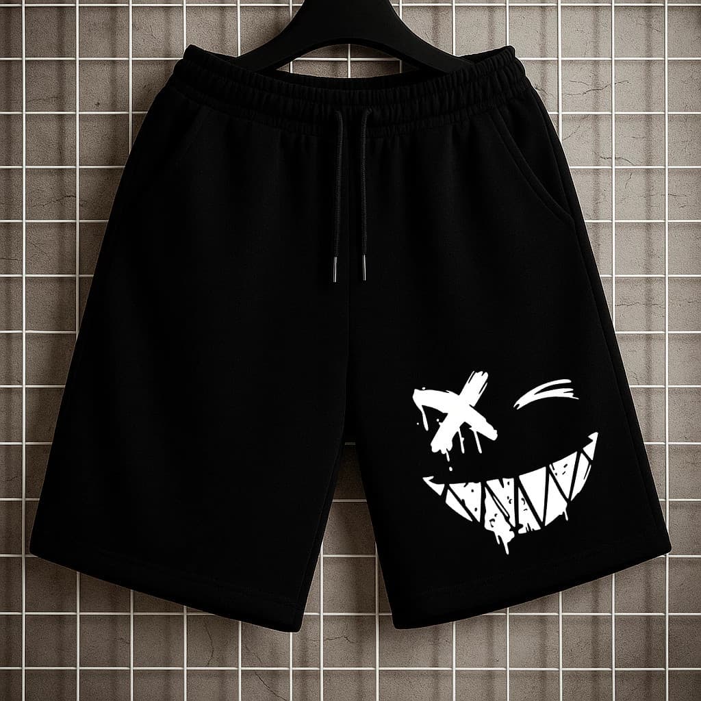 Bermuda Moletom Masculina Estampa Sorriso X – Estilo Streetwear Urban Life Qualidade Premium Envio Imediato