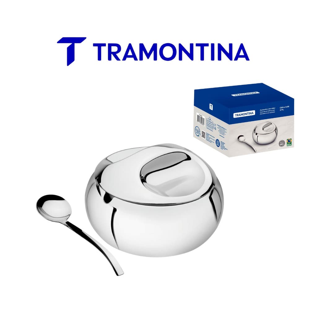 Açucareiro Tramontina em Aço Inox com Colher