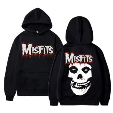 Moletom blusa de frio agasalho canguru estampado com capuz   Horror Punk Misfits Skull Lançamento