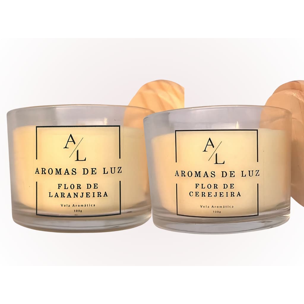 Kit 2 Velas Aromatica Flor Laranjeira e Flor Cerejeira 100gr