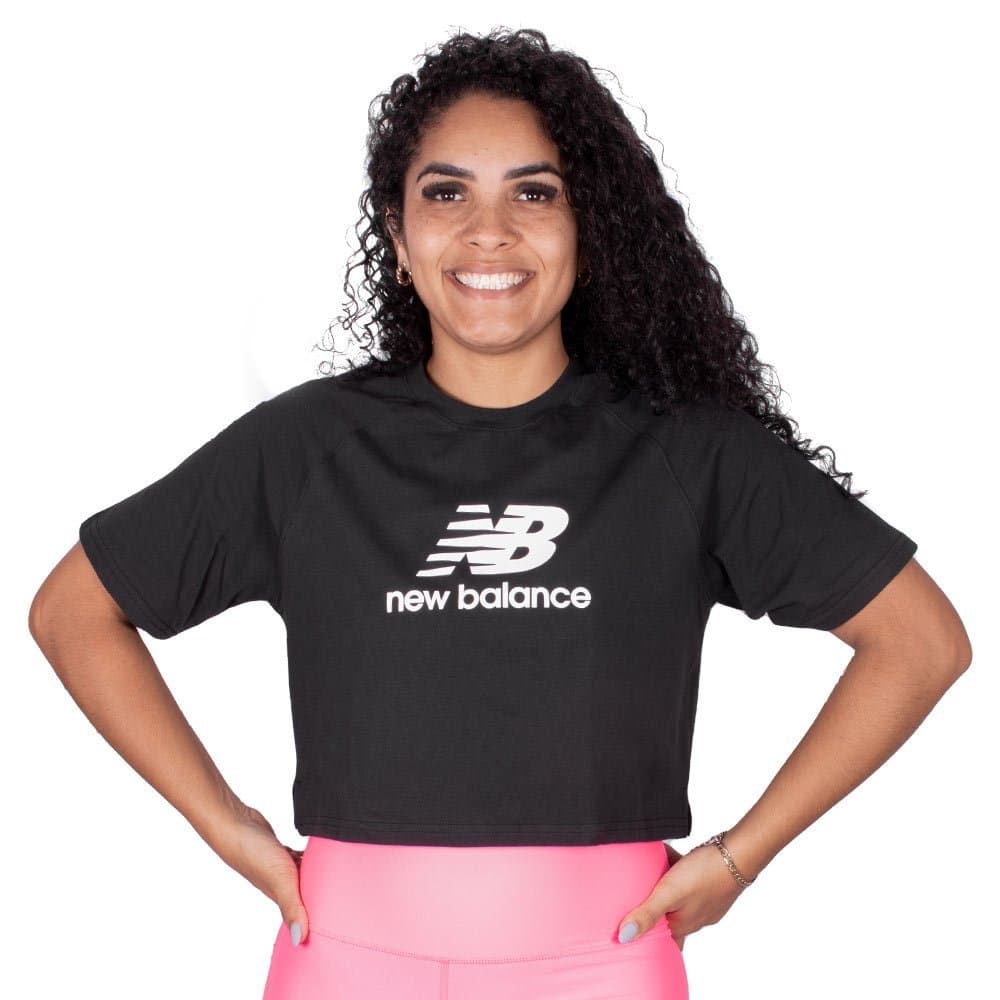 Camiseta New Balance Cropped Essentials Basic - WT31534B-PTO G