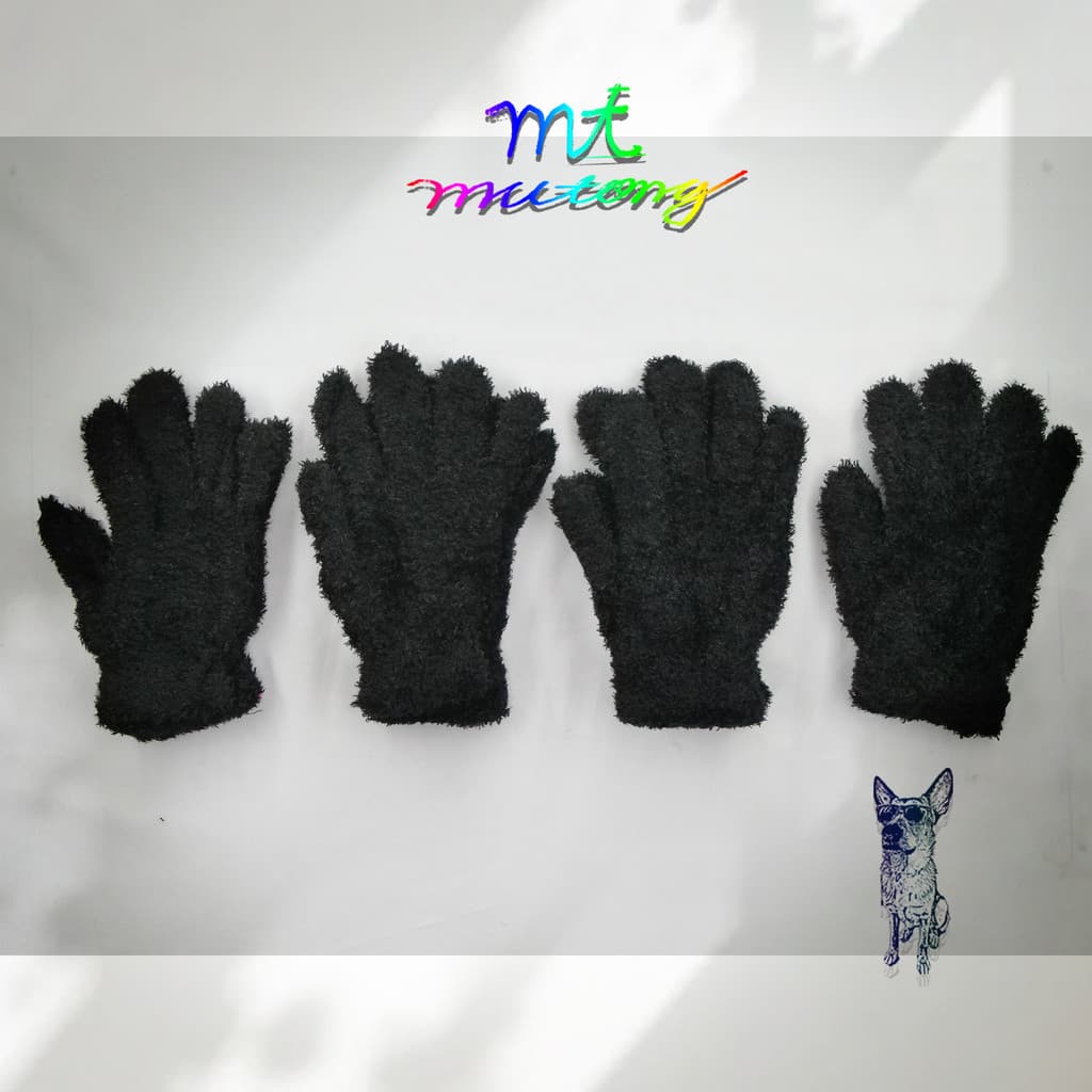 Luva Térmica preto Quentinha Adulto ou Juvenil Peludinha Unissex Frio Intenso Outono Inverno/3148