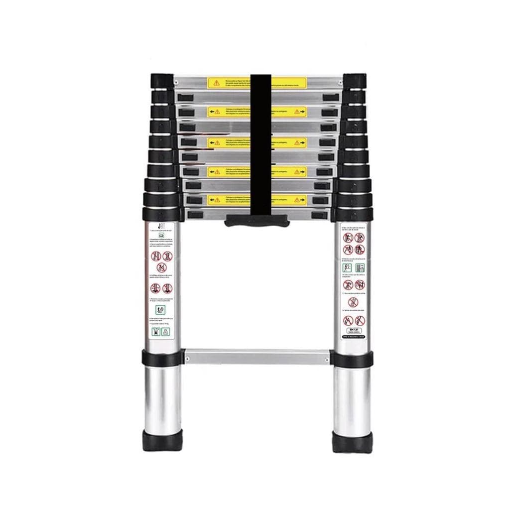 Escada Telescópica Extensiva Inox JST ETI320 3,20m 11 Degraus Compacta e Segura