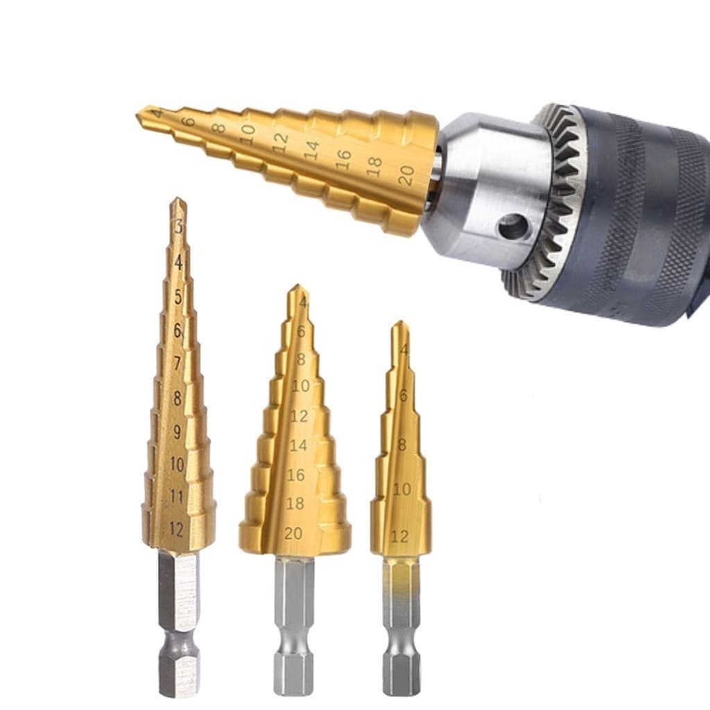 3PCS Broca HSS Hexagonal Revestida De Titânio Jogo De Brocas Hexagonais Cônicas Bits Métricos Cônicos