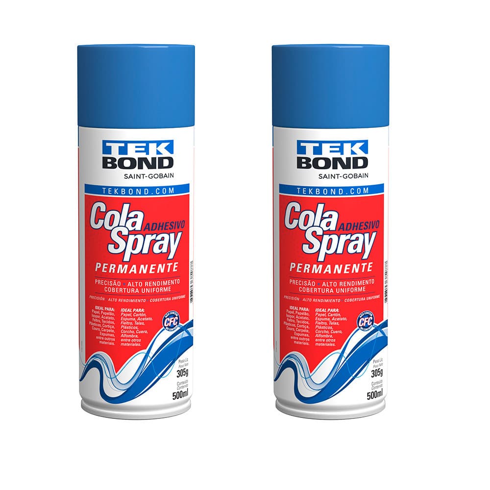 Cola Spray Tek Bond Permanente Kit 2 Unidades