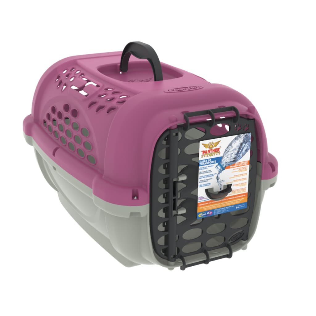 CAIXA DE TRANSPORTE PANTHER NOVA N°2 ATÉ 5KG ROSA SEM POTE