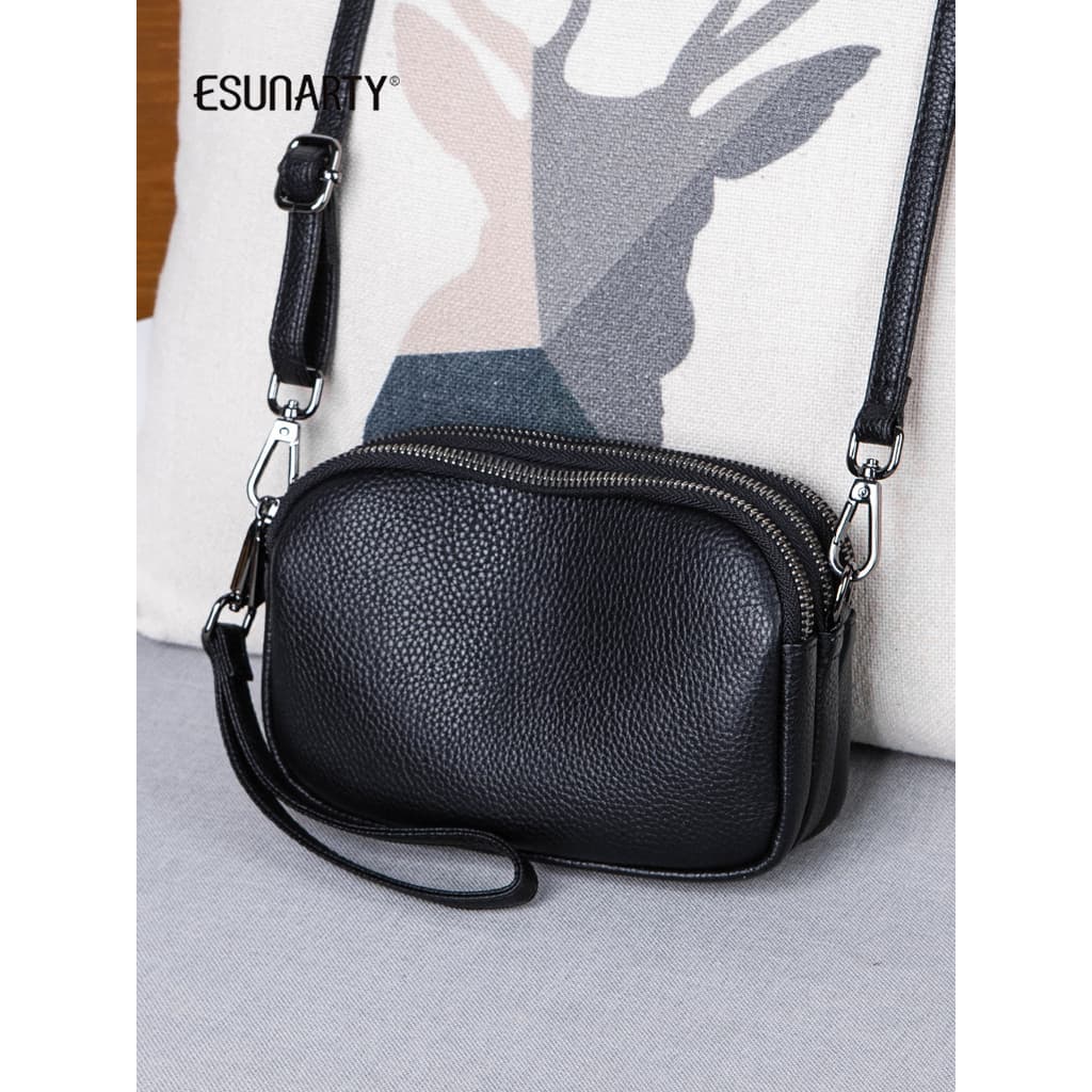 Bolsa de moedas para celular feminina mensageiro 2024 novo estilo Mini bolsa pequena bolsa de mão feminina couro genuíno