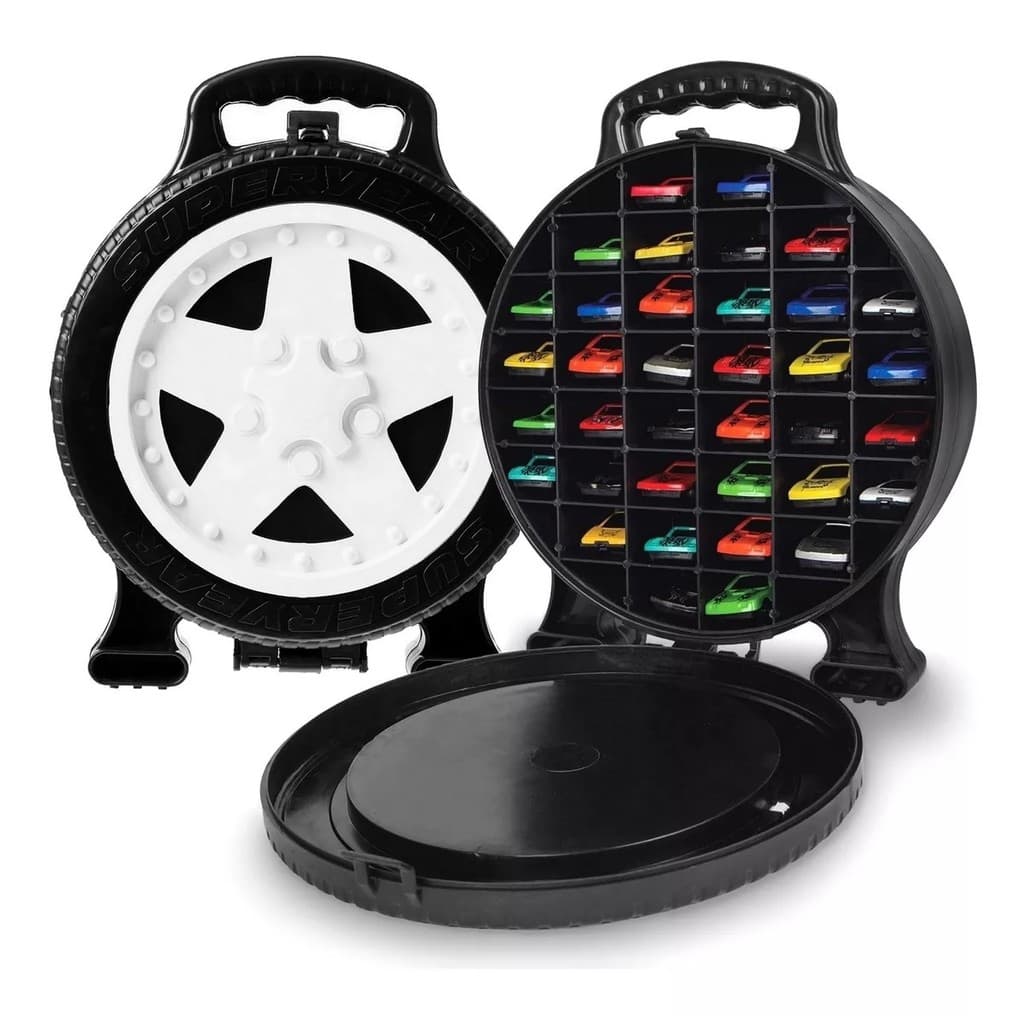 Maleta Para 32 Carrinhos Estilo Hot Wheels Super Garagem
