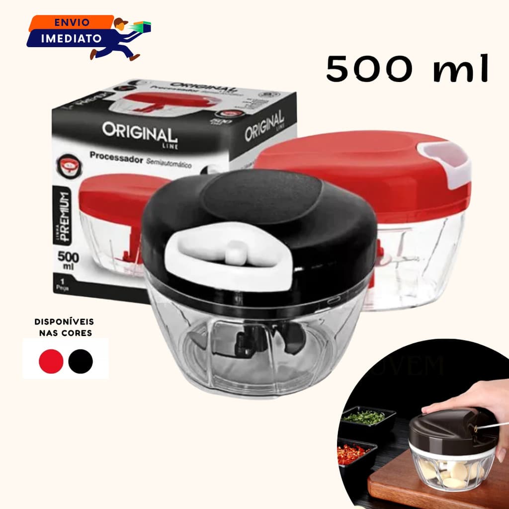 Processador Triturador de 500ML Triturador Alho e Cebola ORIGINAL LINE