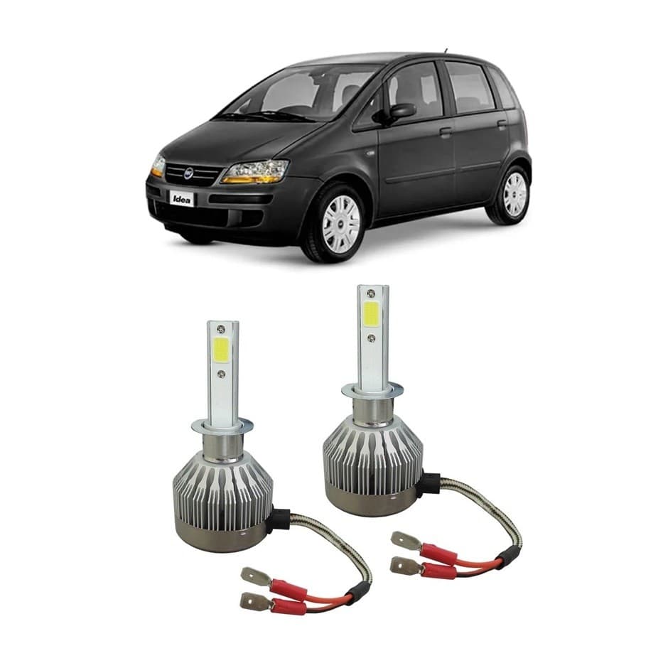 Par Lampada Super LED Farol de Milha Idea 2005 2006 2007 2008 2009 2010 6000k H1
