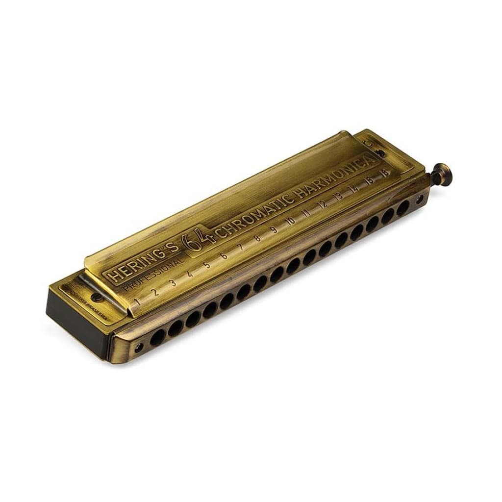 Gaita de Boca Hering Chromatic Antique Gold 64 Dó