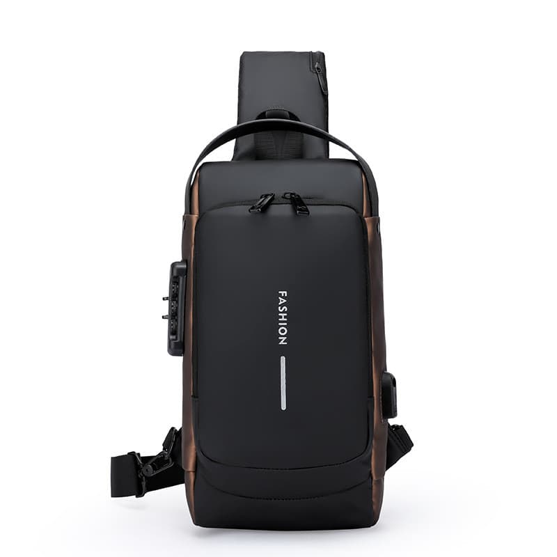 Bolsa De Ombro Antirroubo De Negócios Masculina USB Portátil Cintura Para Esportes Ao Ar Livre Crossbody Peito