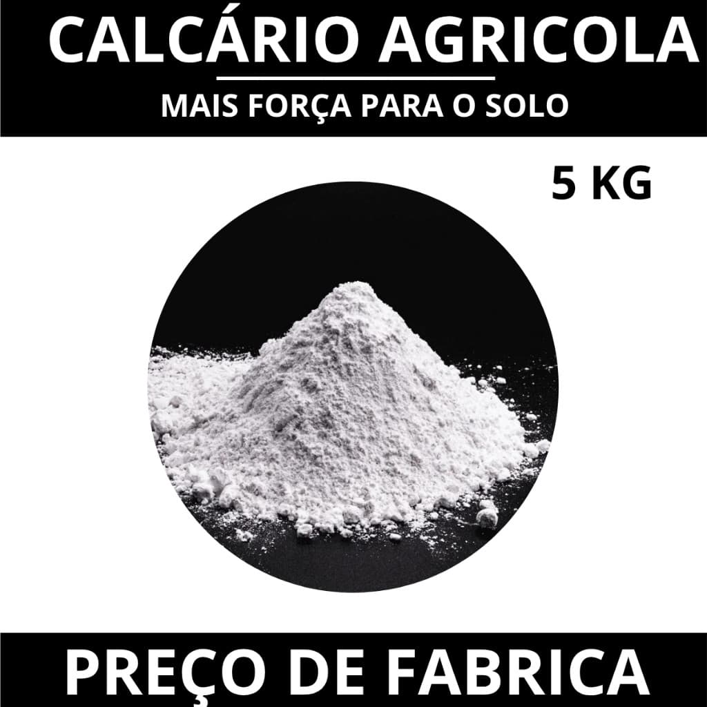 Calcário Agrícola Dolomítico 5KG – 80% Cálcio e Magnésio | Corretor de Solo para Hortas, Flores e Rosas