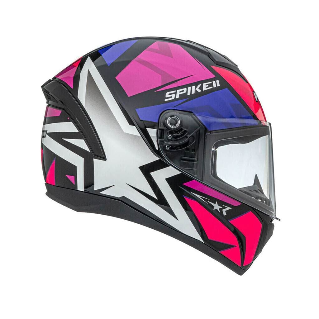 Capacete Fechado Spike II 1ST Preto Pink Peels