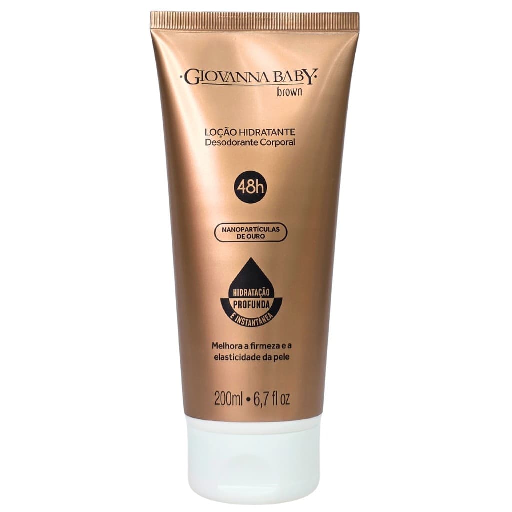 Loção Hidratante Corporal Nanopartículas De Ouro Brown 48h Vegano Giovanna Baby 200ml