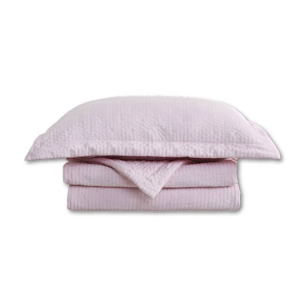 Colcha Matelassê - Queen Size - Pliê - Rosa - C/ Porta Travesseiro - Camesa