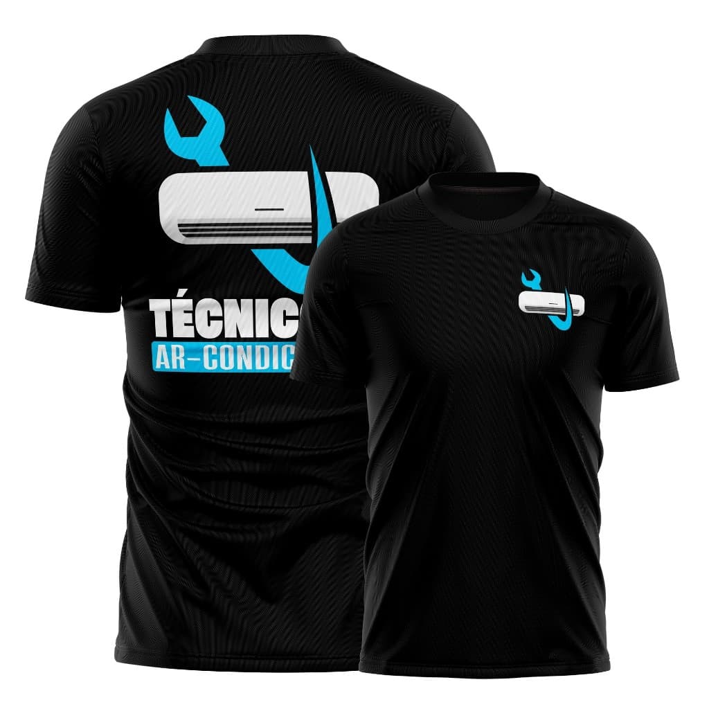 viniele apresenta camiseta 100% algodão CAMISETA  Camiseta Instalador de Ar-Condicionado Uniforme Profissional Trabalho
