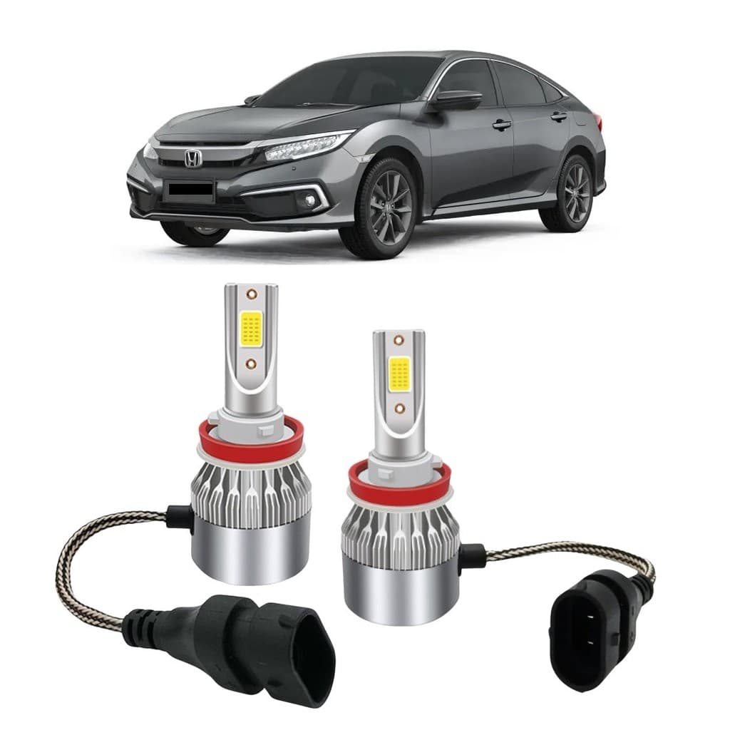 Par Lampada Super LED Farol de Milha New Civic 2017 2018 2019 2020 6000k H11