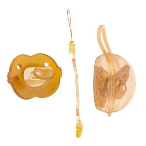 Kit Chupeta Anatômica de Silicone + Porta Chupeta + Prendedor Bebê Recém-Nascido Bico Ortodôntico